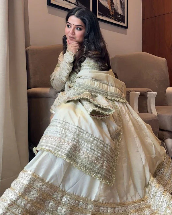NEHA'S OFF WHITE COLOUR TRENDING ANARKALI SET
